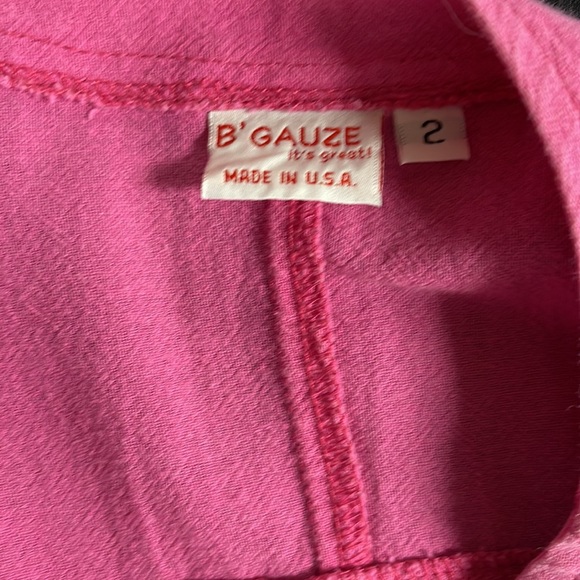 B’ GAUZE Pink 3/4 Sleeve Button Down Tunic - Picture 7 of 8